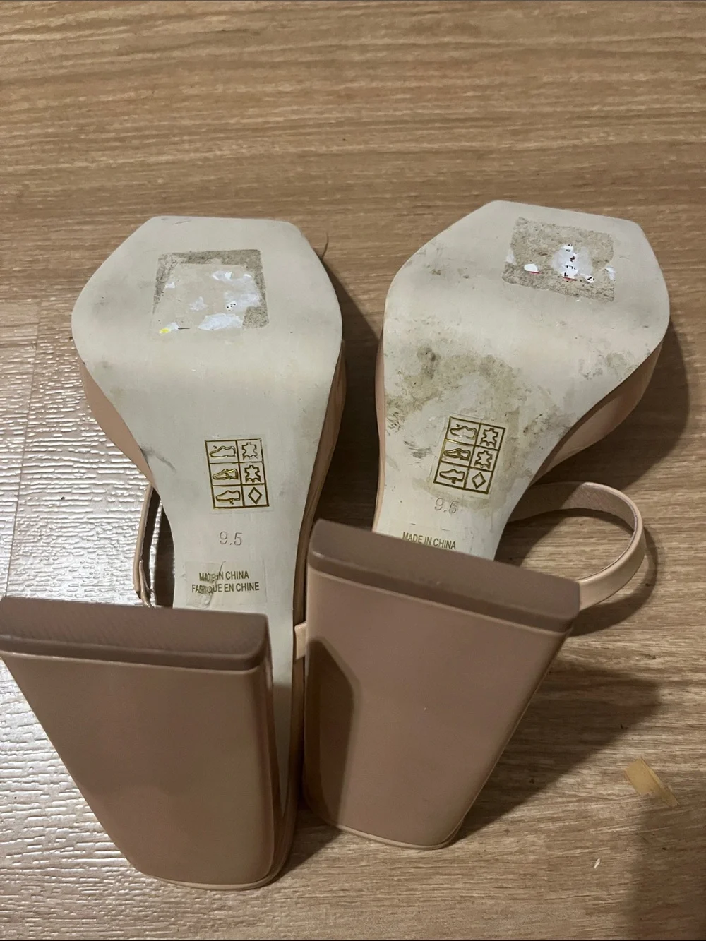 Jeffrey Campbell Hustler Platform Heeled Sandal in Nude Size 9.5